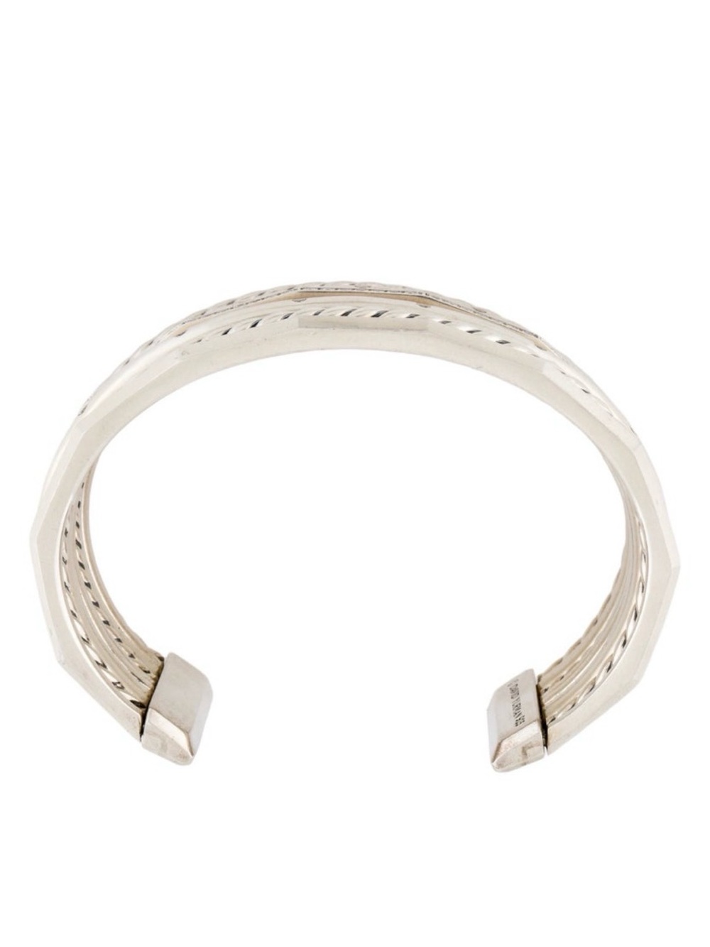 David Yurman Sterling Silver Multi-Row Cable & Banded Cuff Bracelet Authentic - Picture 8 of 11